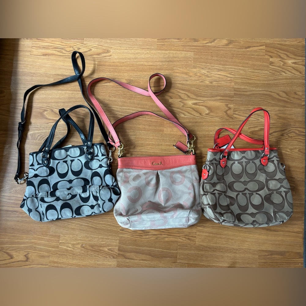 Lot of 3 Authentic Coach Purses